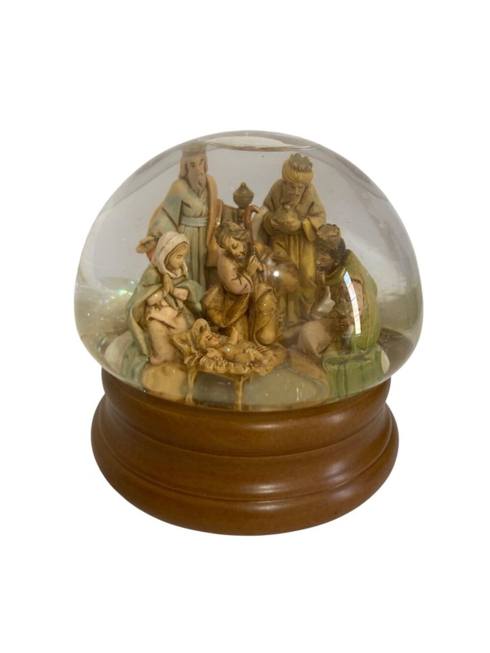 Vintage Christmas Fontanini Nativity Water Globe Plays "O Come, All Ye Faithful"